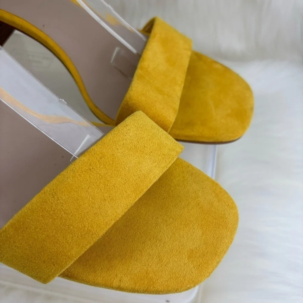 MIX NO.6 SUEDE HEELS SANDALS SIZE 8.5 WOMAN YELLOW COLOR